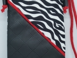 Nr. 07 Handytasche "Zebra" Baumwolle schwarz