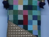 Nr. 18 Handytasche "Bunte Quadrate" Gobelin gold