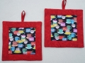 Topflappen "Tassen" rot
